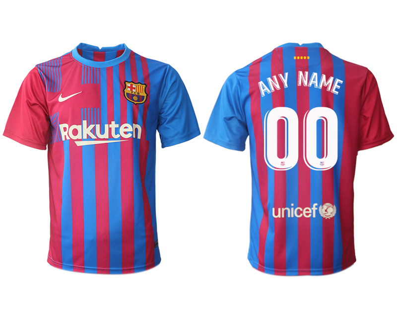 Men 2021-2022 Club Barcelona home aaa version red customized Nike Soccer Jerseys->barcelona jersey->Soccer Club Jersey